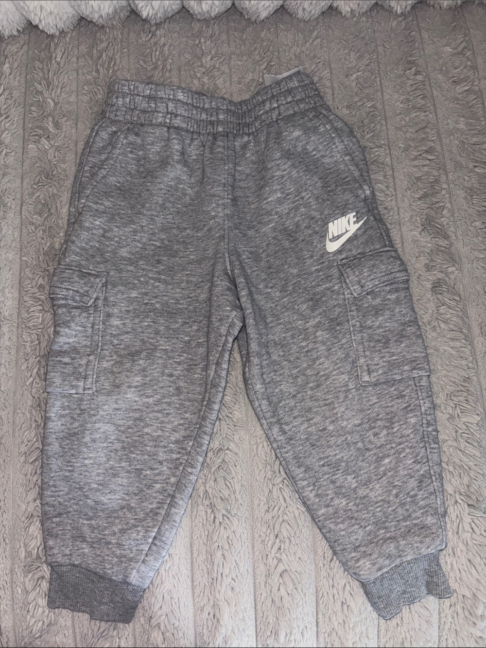 Nike Kids Gray Cargo Joggers with Logo Size 3T
